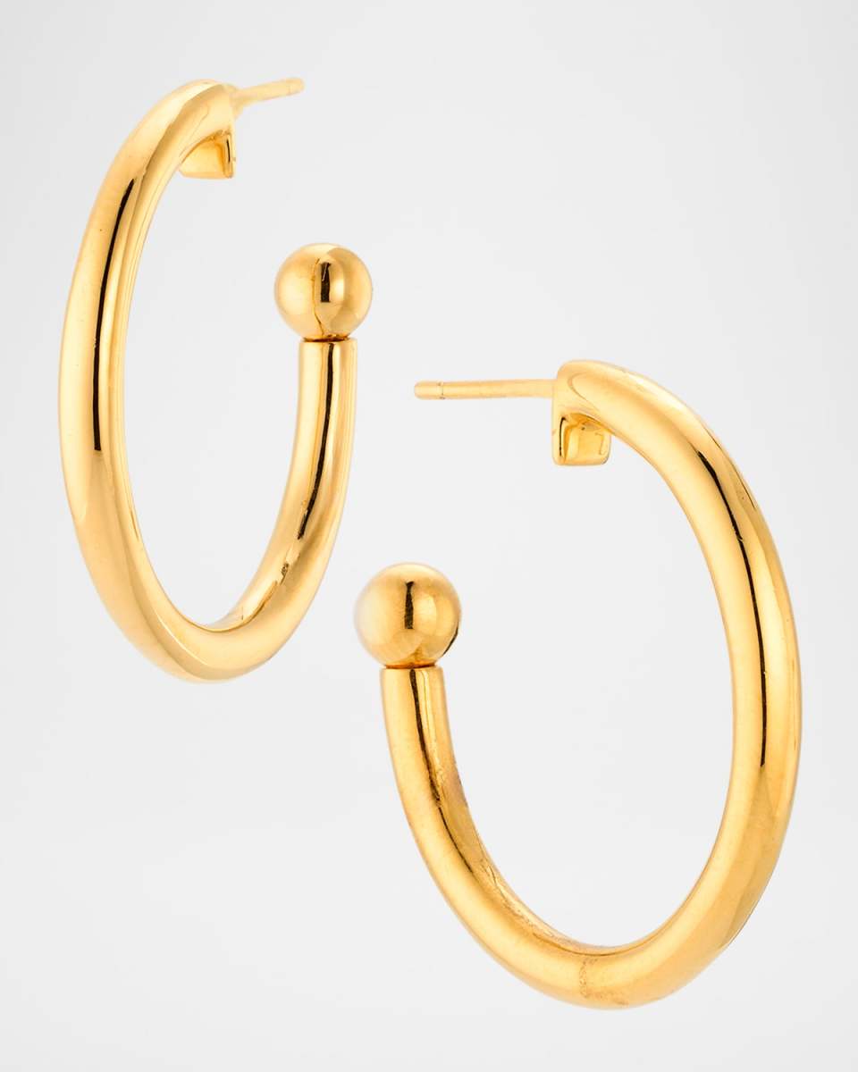 20K Hollow Hoop Earrings, 30mm